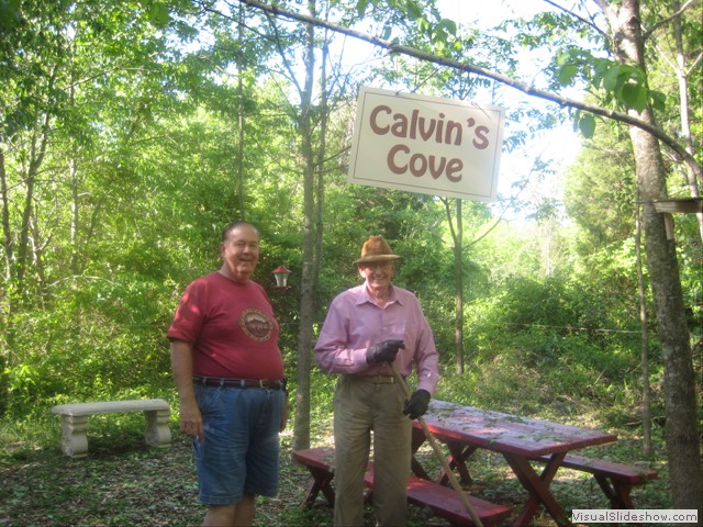 My Dad and Uncle Tom on the nature trail he created.
