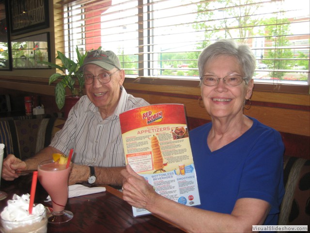 Trip to Red Robin's with my cousins Joan and Lowell.