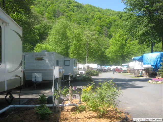 Looking down the road from our camper.